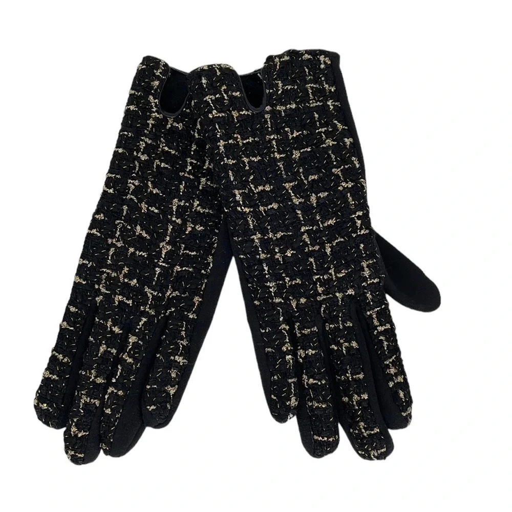Riah Fashion Driving Gloves NWT Smartphone Touch Black Gold Small S